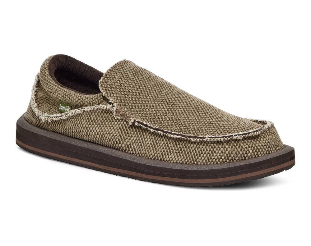 NEW SANUK men's chiba slip-on shoe in brown